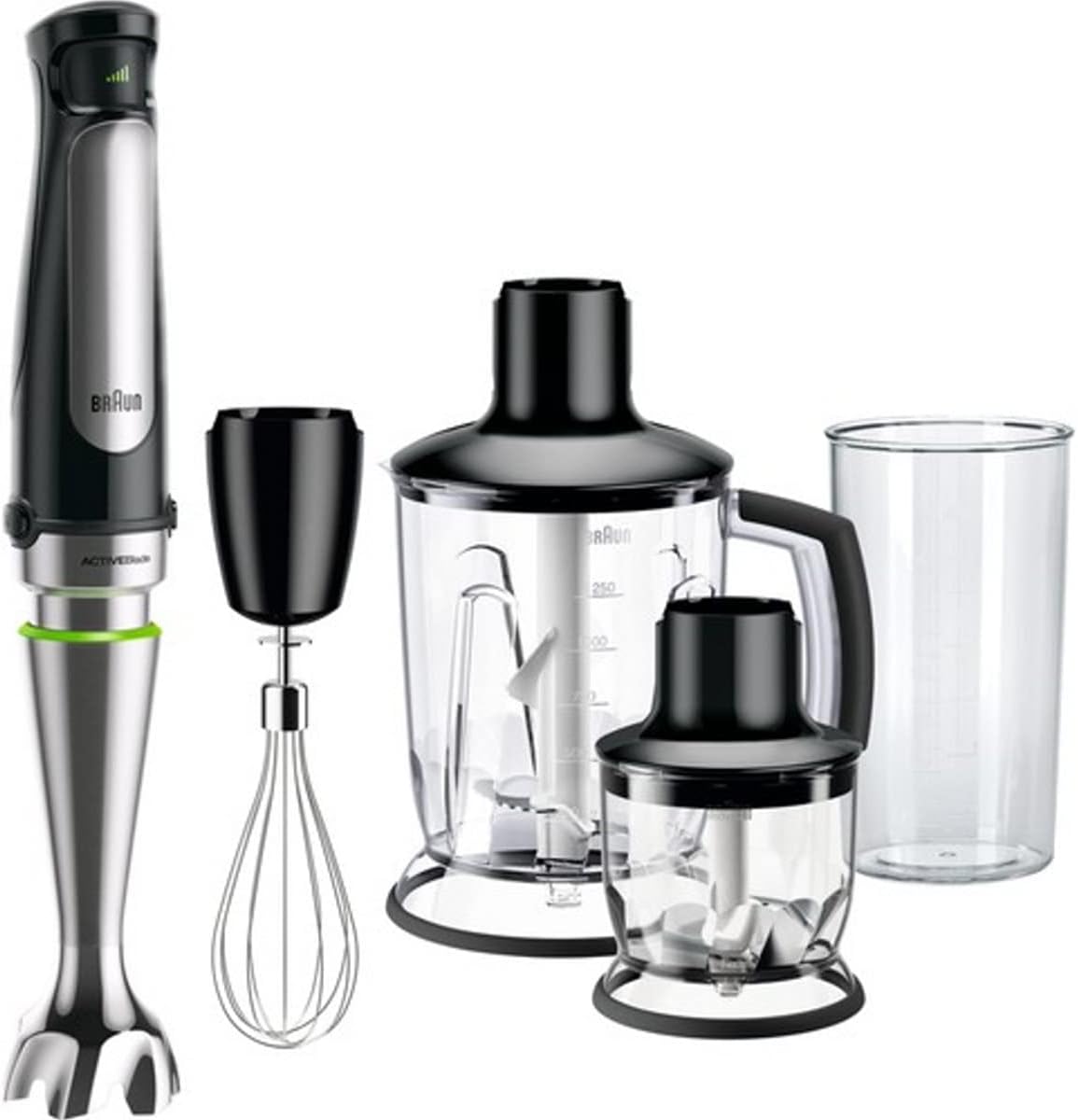 Braun MQ 745 Aperitif Frullatore ad Immersione, 750 W, Plastica, 4 accessori, Nero