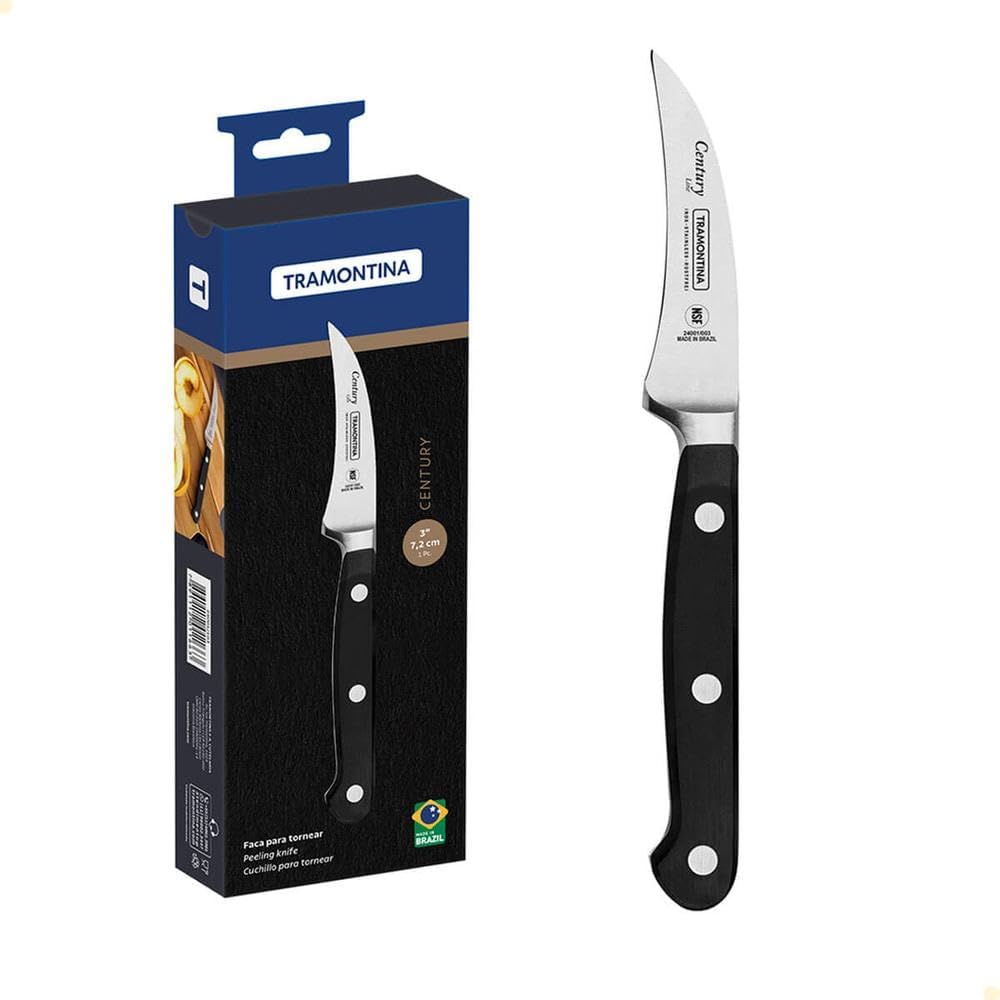 Tramontina Century Coltello Spelucchino, Acciaio Inossidabile, Nero