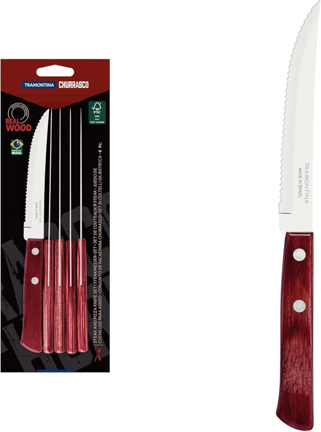 Tramontina Set di Coltelli per Carne/BBQ 6 pezzi