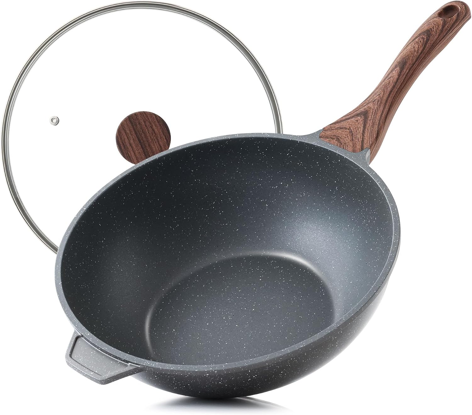 SENSARTE Wok Antiaderente 28 cm con Coperchio