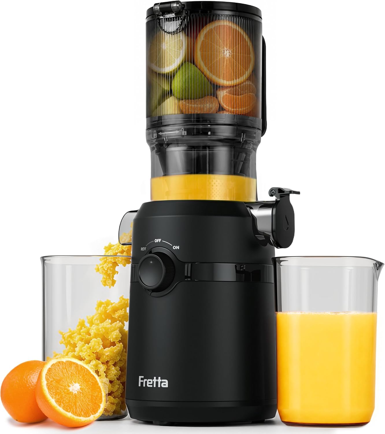 Fretta Estrattore frutta e verdura, apertura 108MM e capacità di 1L estrattore di succo, 200W centri