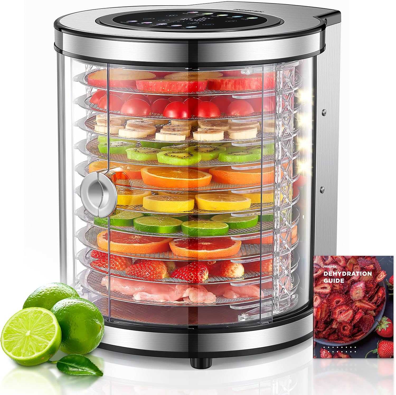 Essiccatore a 10 piani in acciaio inox con display LCD