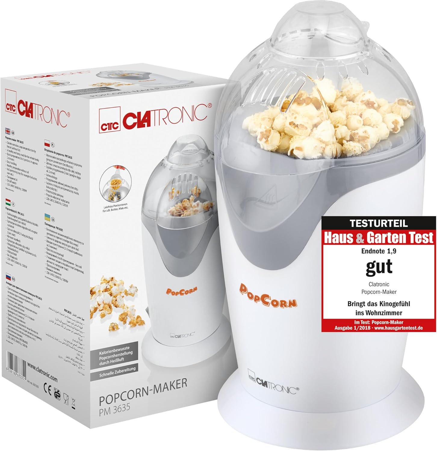 Macchina per popcorn elettrica Clatronic PM 3635