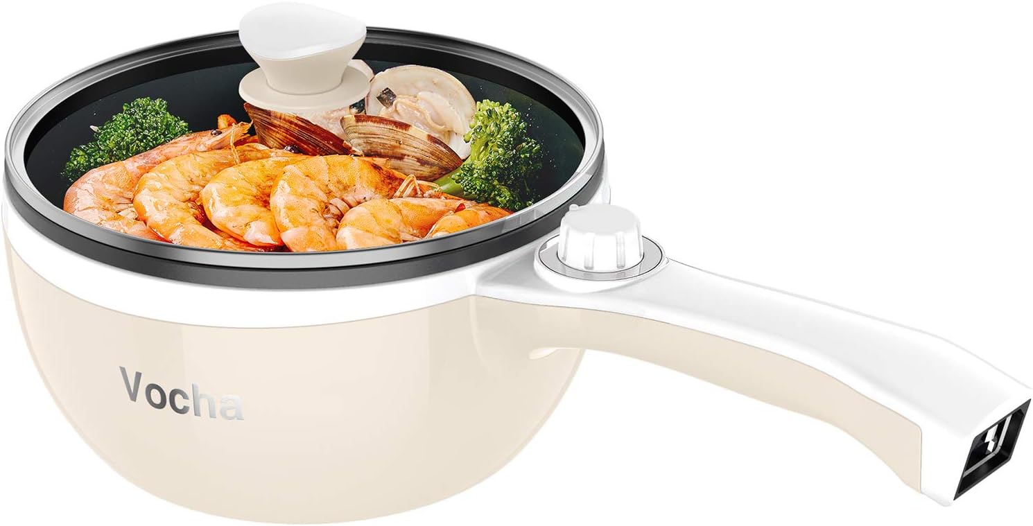 Vocha Padella Elettrica con Coperchio e Manico