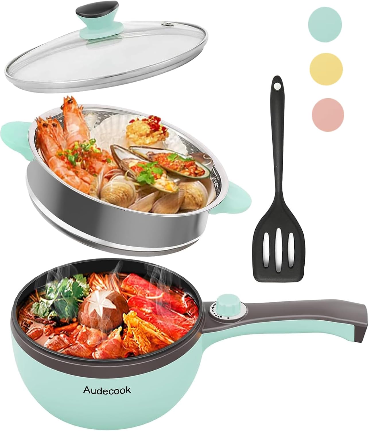 Audecook Pentola Elettrica Mini Padella Elettrica