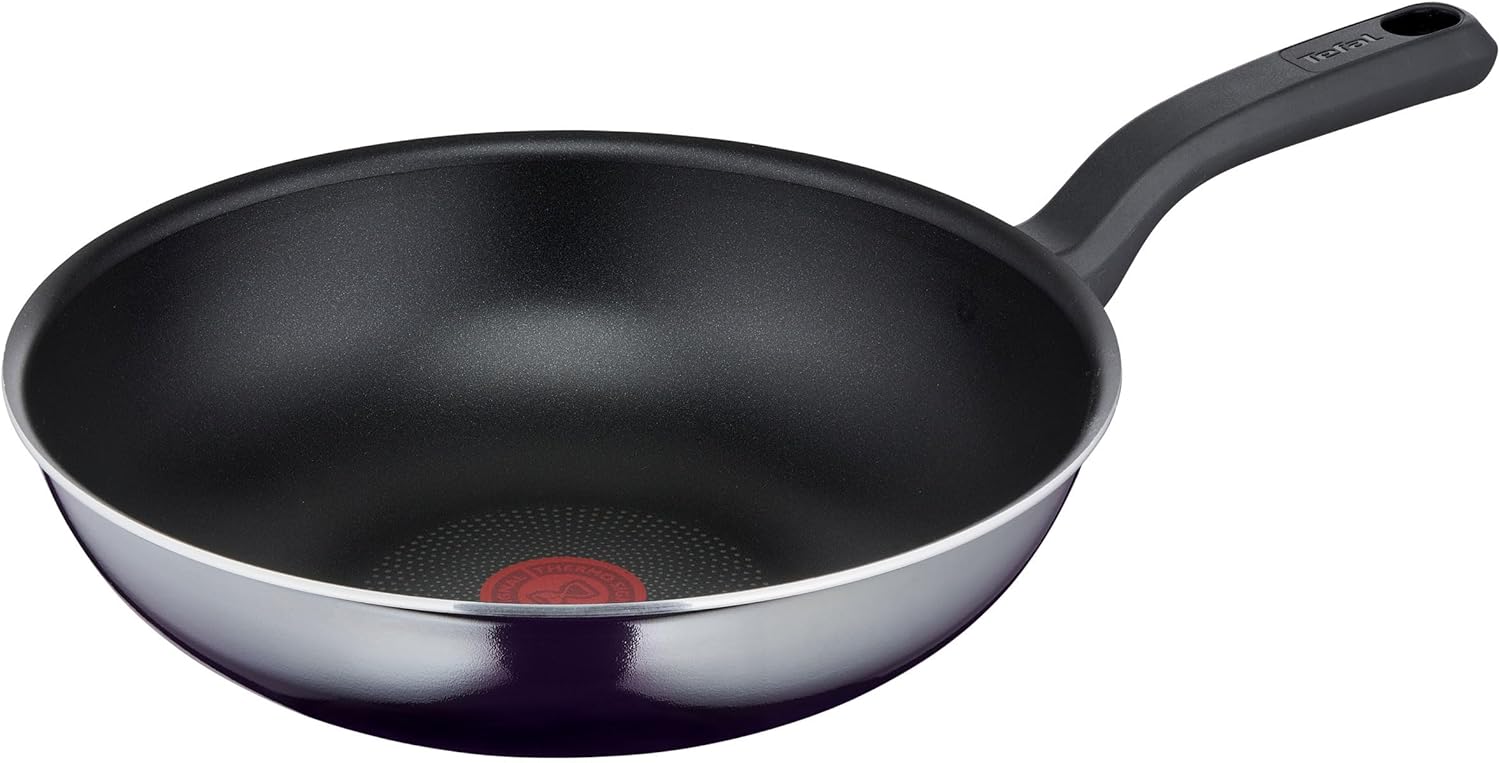 Tefal D52619 Resist - Padella wok antiaderente in titanio