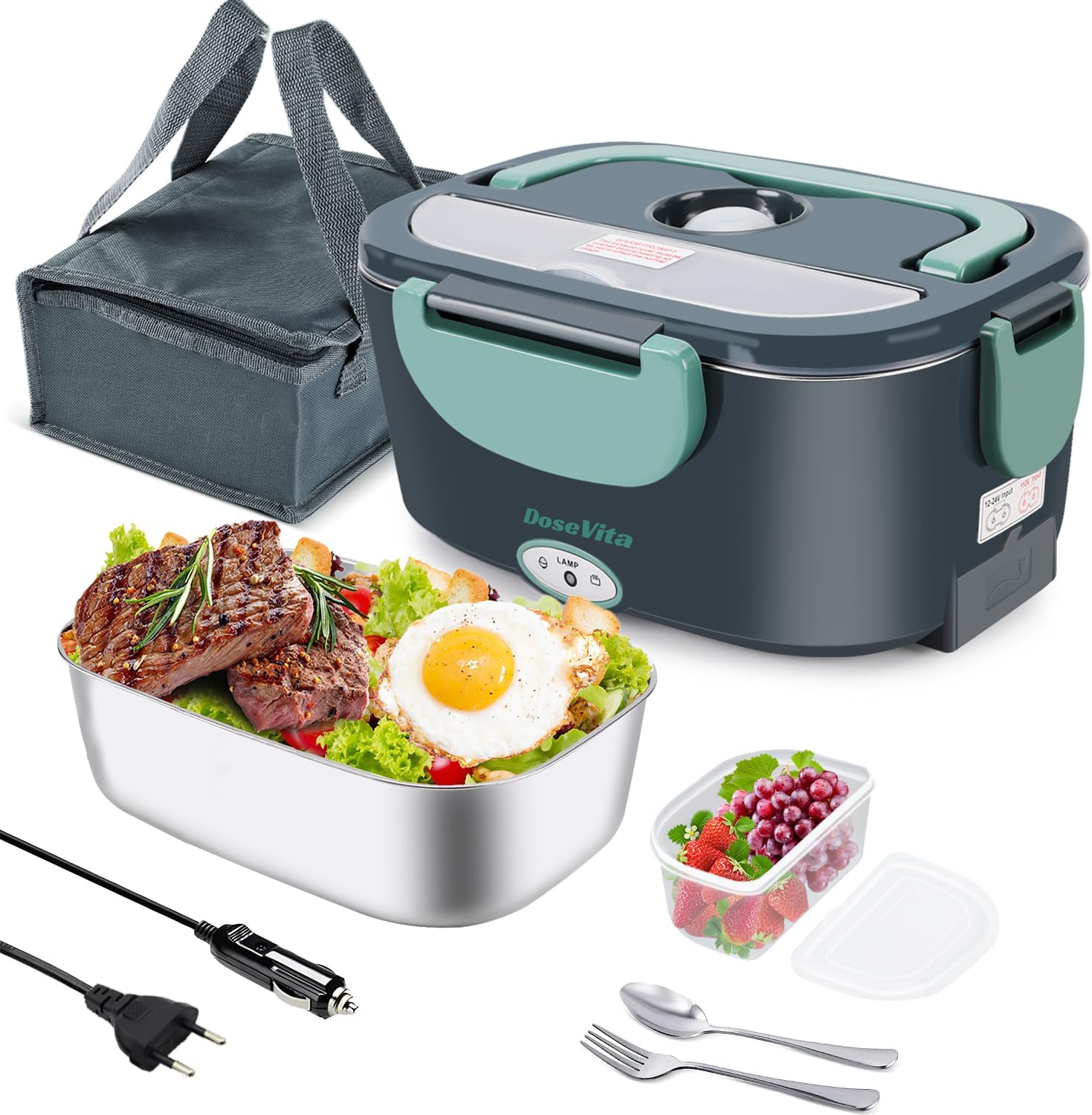 Scaldavivande Elettrico Portatile 80W 3 in 1 per Auto