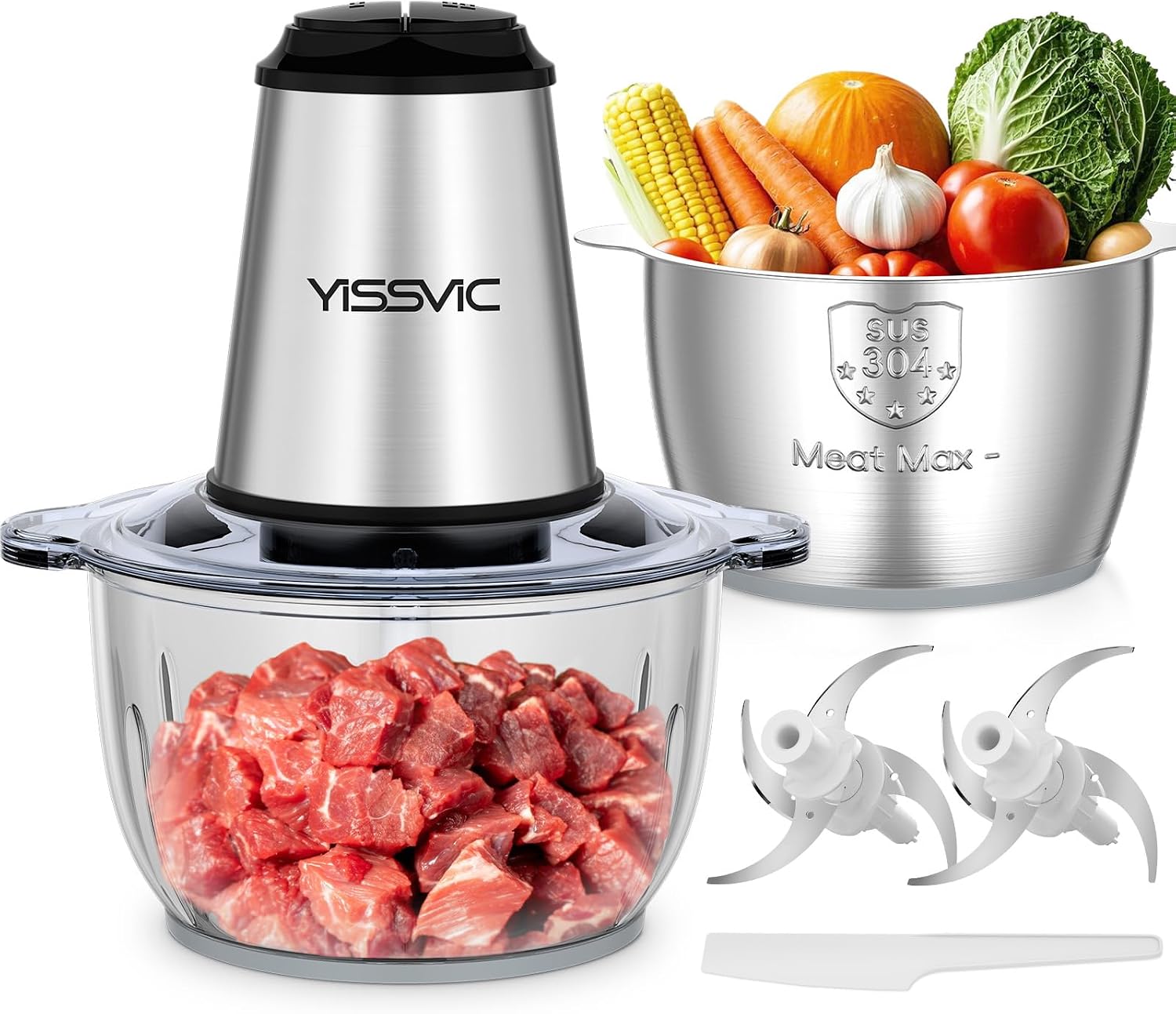 YISSVIC Tritatutto da Cucina Elettrico 2L