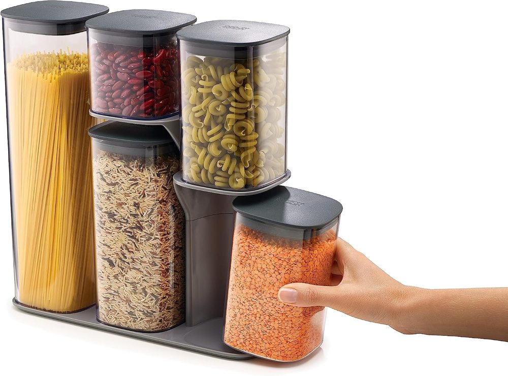 Joseph Joseph Podium - Set di 5 barattoli con supporto