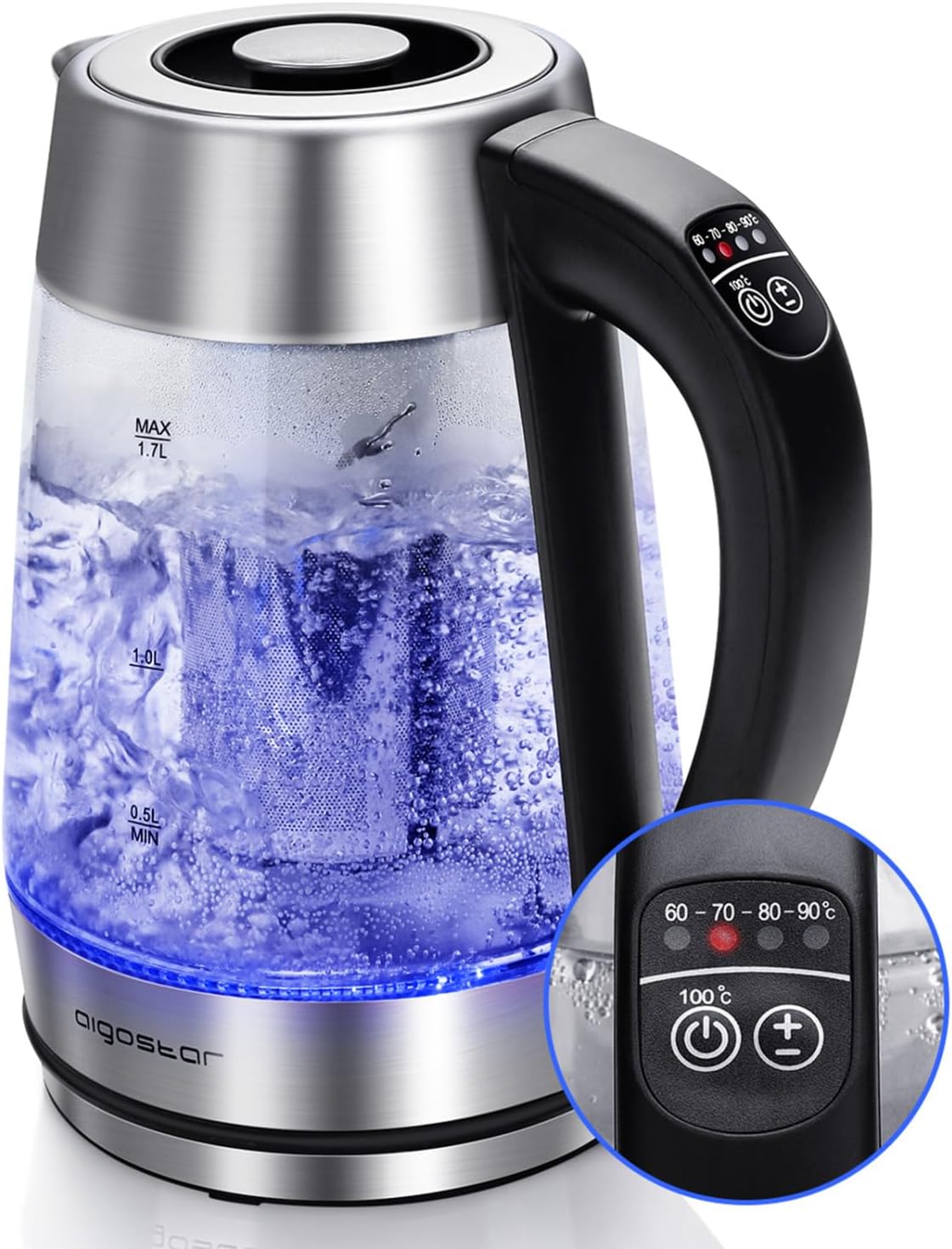 Aigostar Cris – Bollitore elettrico in vetro borosilicato