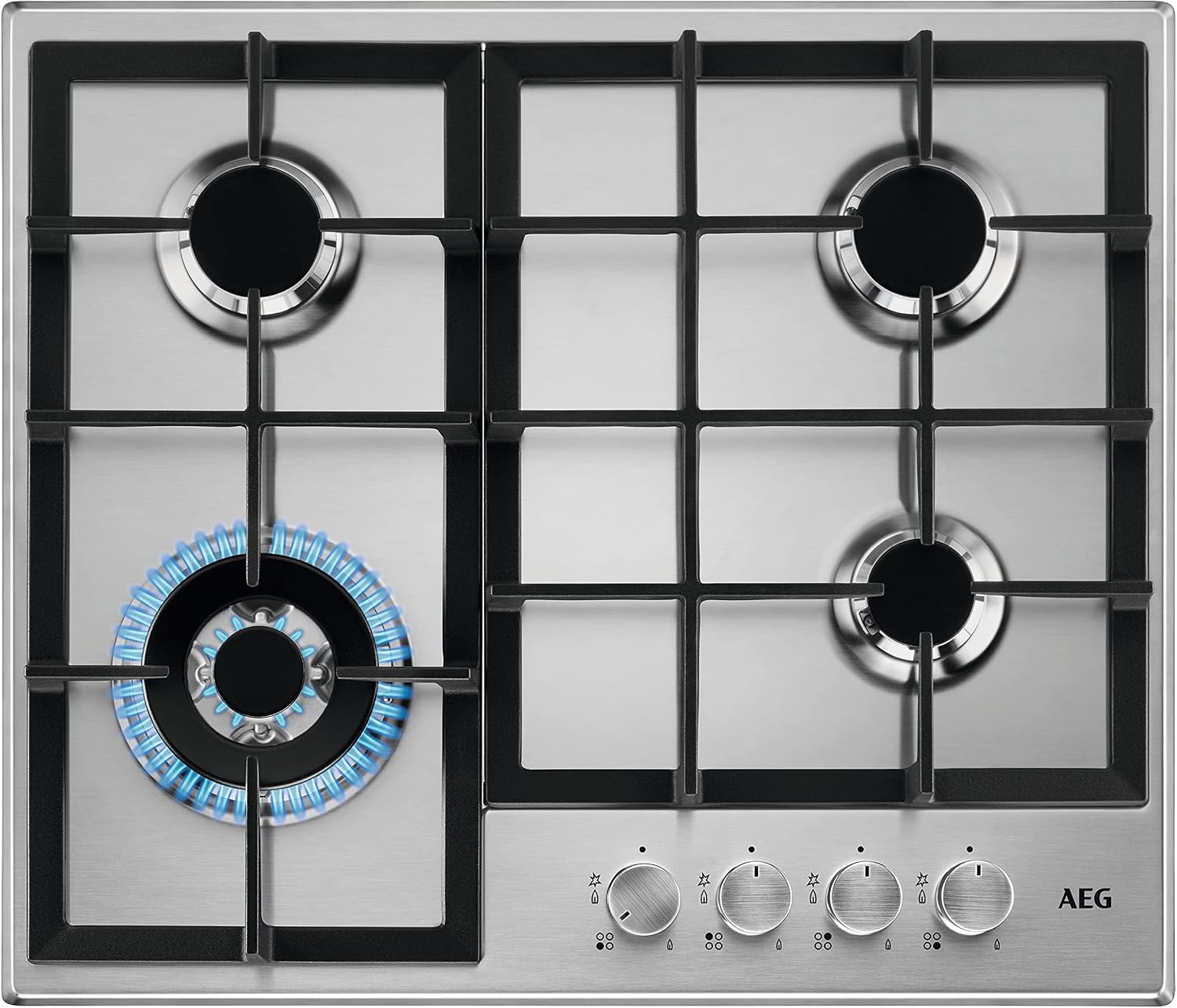 AEG HGB64400SM Piano Cottura a Gas 60 cm 4 Fuochi