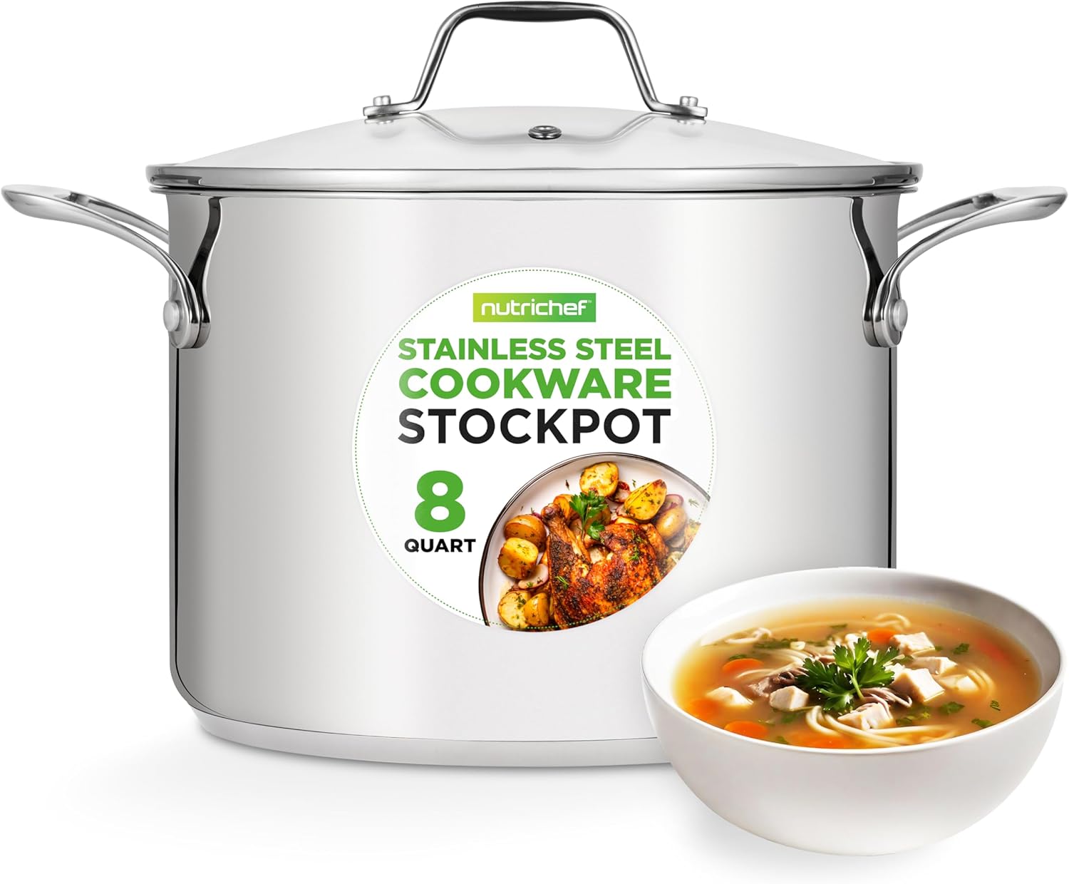 NutriChef Pentola in Acciaio Inox da 8 Litri