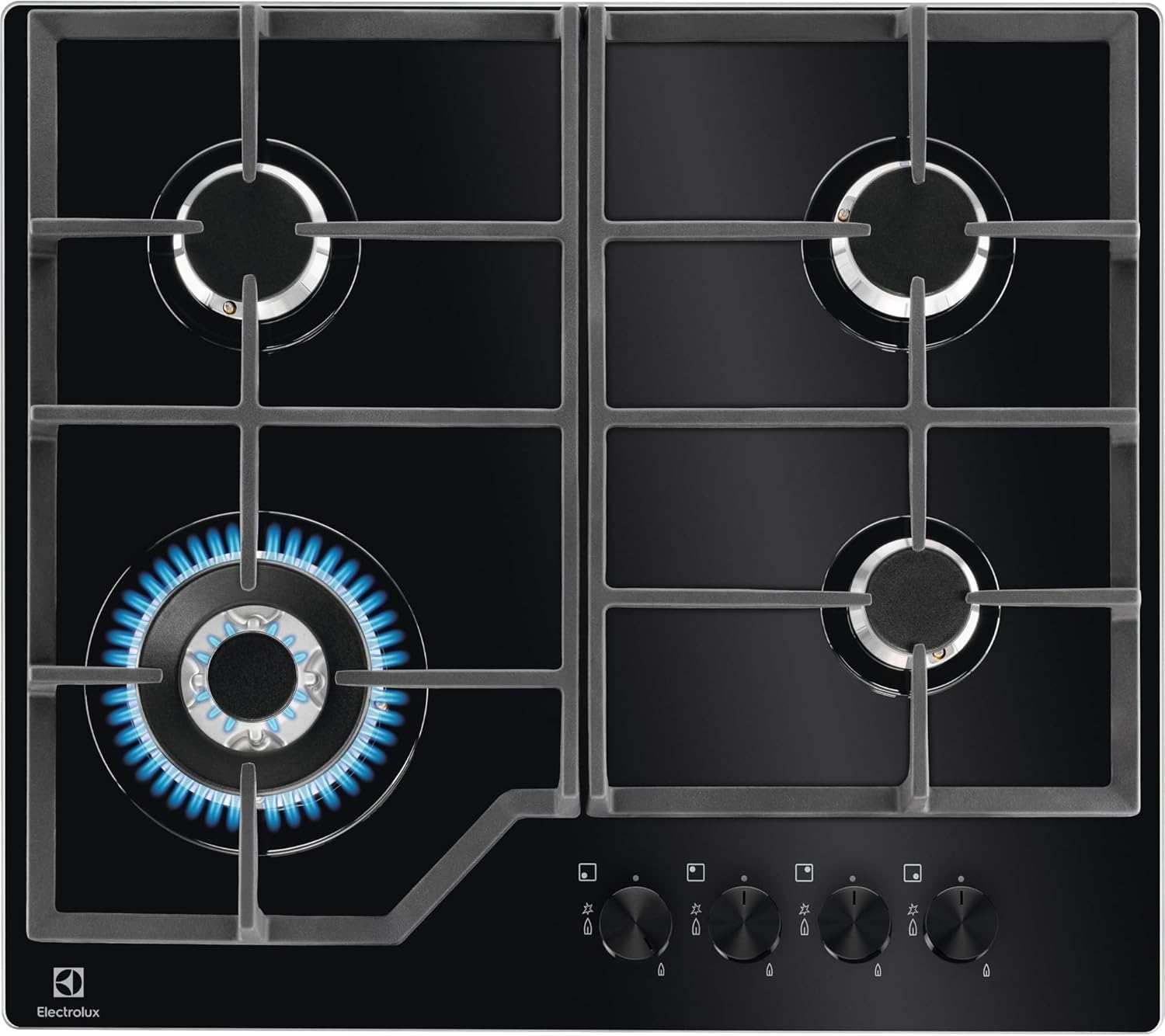 Electrolux Piano Cottura a Gas 60 cm EGM6343YAK Nero