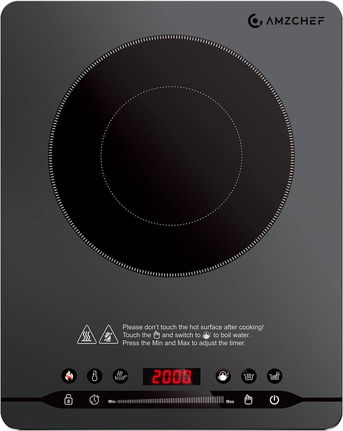 AMZCHEF 2000W Piastra Induzione 1 Fuoco