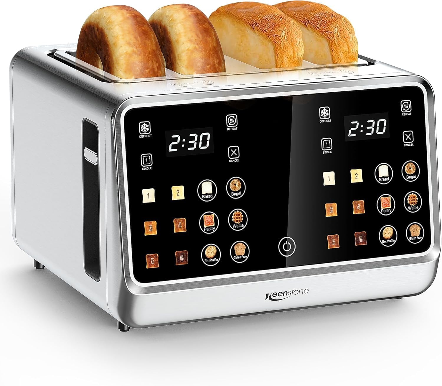 Keenstone Tostapane 4 Fette in Acciaio Inox