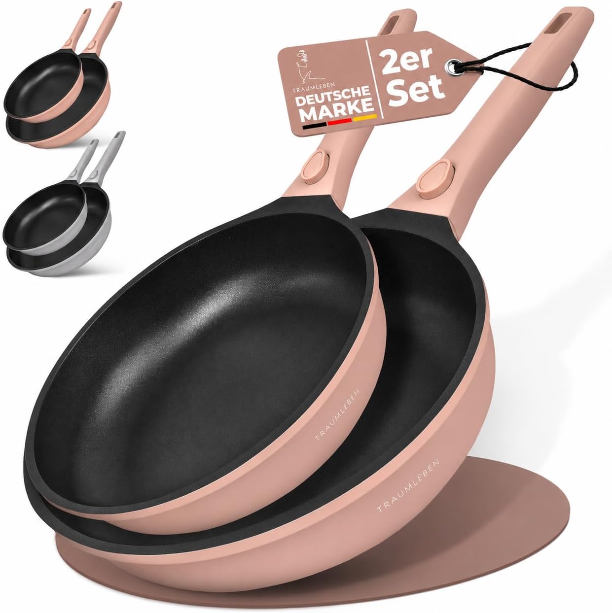 TRAUMLEBEN Set di padelle da 2 pezzi